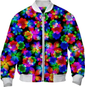 3D BOUQUET OF FLOWERS bomber jacket