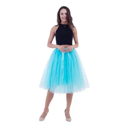 5 Layers Tulle Skirt Women Summer Ball Gown Midi Skirts Female High Waist Tutu Pleated Faldas For Women School Sun Jupe