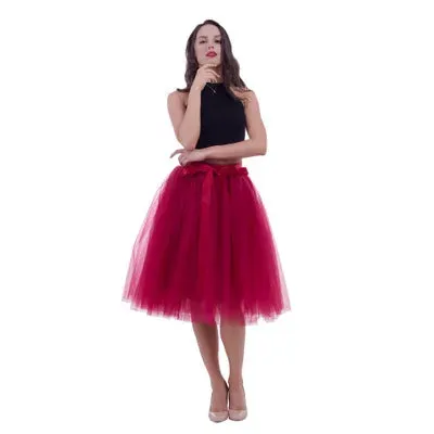 5 Layers Tulle Skirt Women Summer Ball Gown Midi Skirts Female High Waist Tutu Pleated Faldas For Women School Sun Jupe