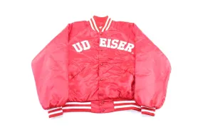 90's Budweiser Red Nylon Bomber Jacket