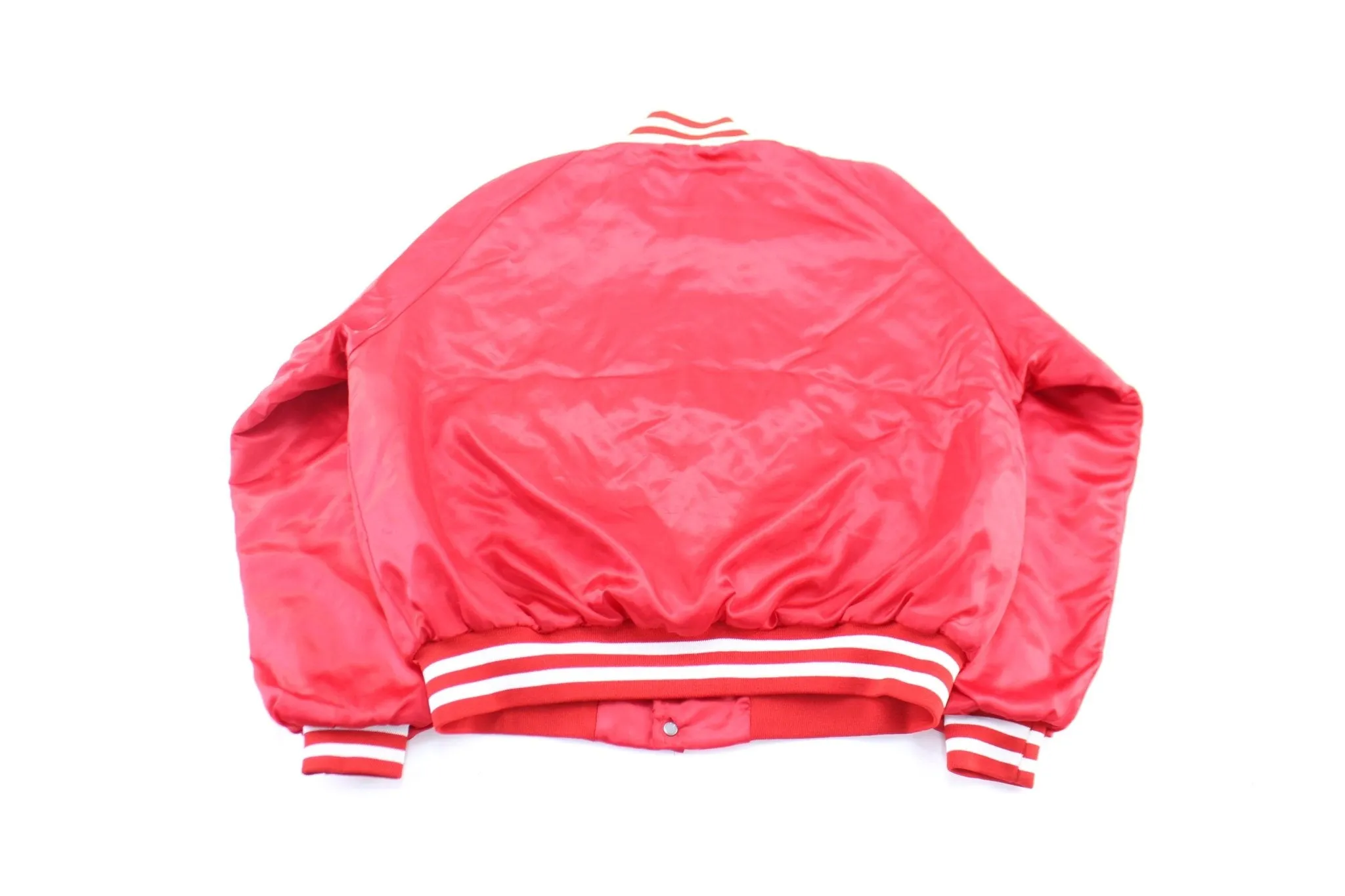 90's Budweiser Red Nylon Bomber Jacket