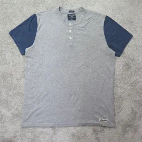 Abercrombie & Fitch Shirt Mens Medium Gray Henley Neck Tee Short Sleeve Outdoor