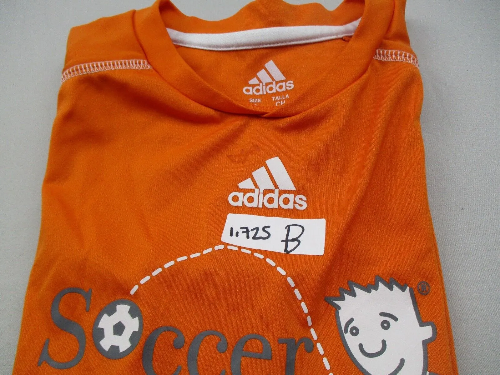 Adidas kids Boys Soocer Shot Graphics Sports T-Shirt Short Sleeves Orange Size S