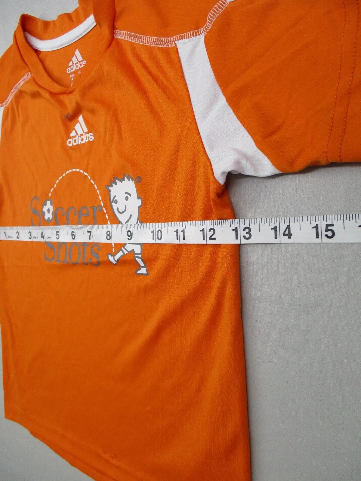 Adidas kids Boys Soocer Shot Graphics Sports T-Shirt Short Sleeves Orange Size S