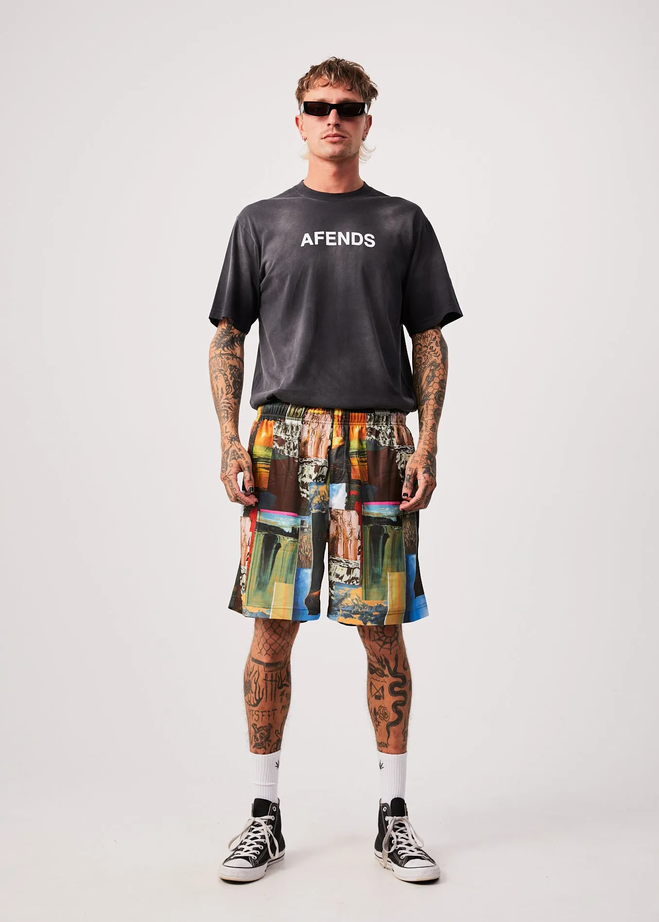 AFENDS Mens Boulevard - Baggy Shorts - Multi