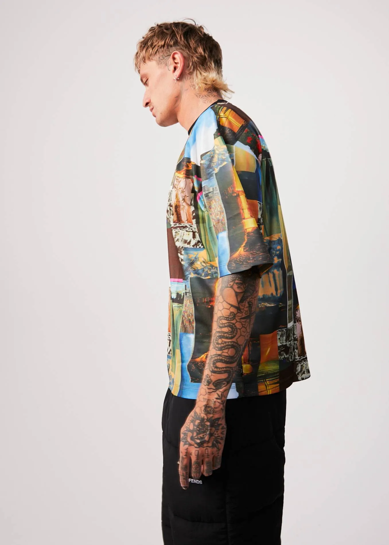 AFENDS Mens Boulevard - Oversized T-Shirt - Multi