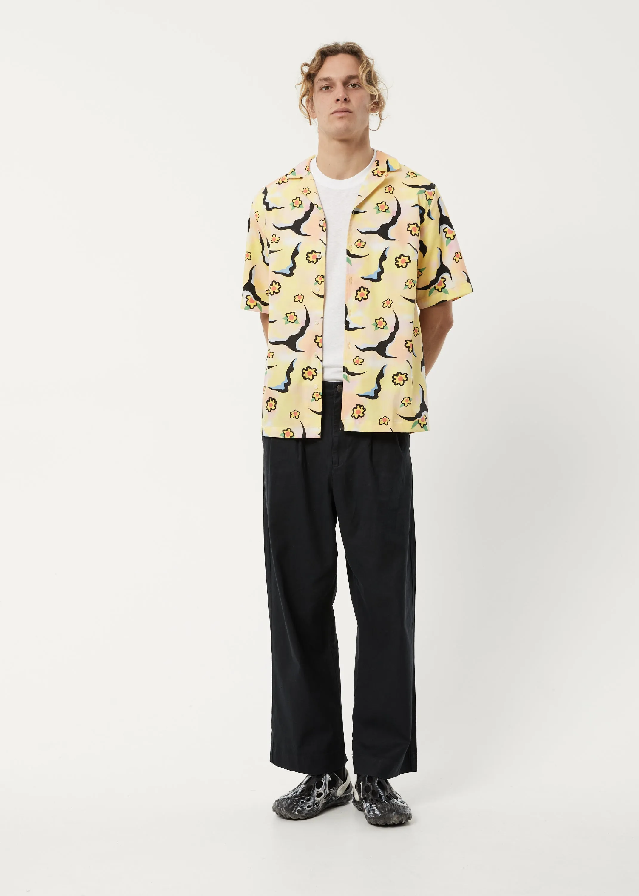 AFENDS Mens Flowers - Short Sleeve Shirt - Multi