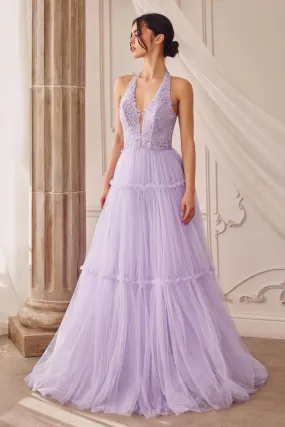 Allure Prom Dress Lace Halter Gown Andrea & Leo A1206 LaDivine A1206  6201206TKR-Lavender