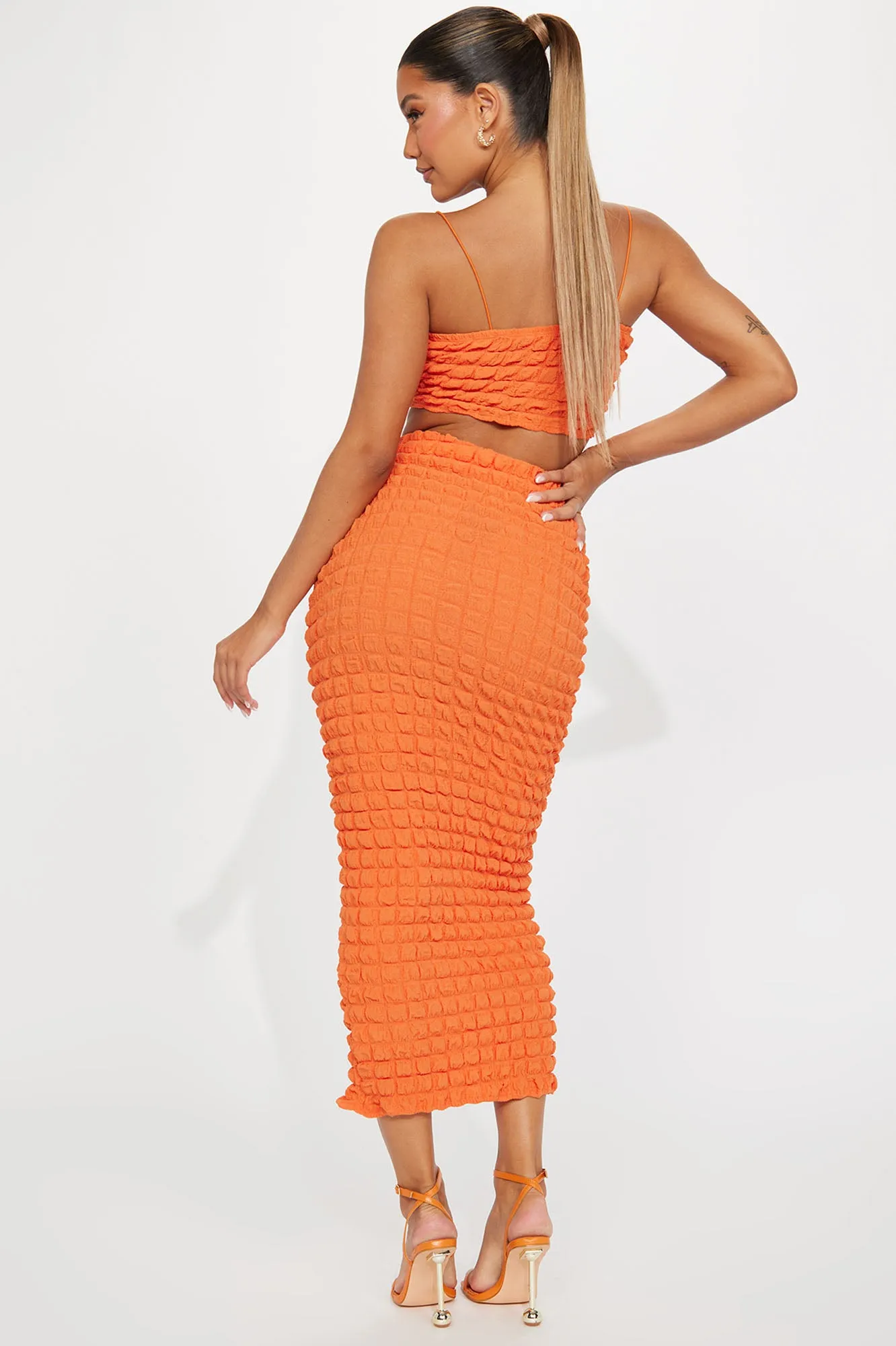 Always Bold Bubble Skirt Set - Orange