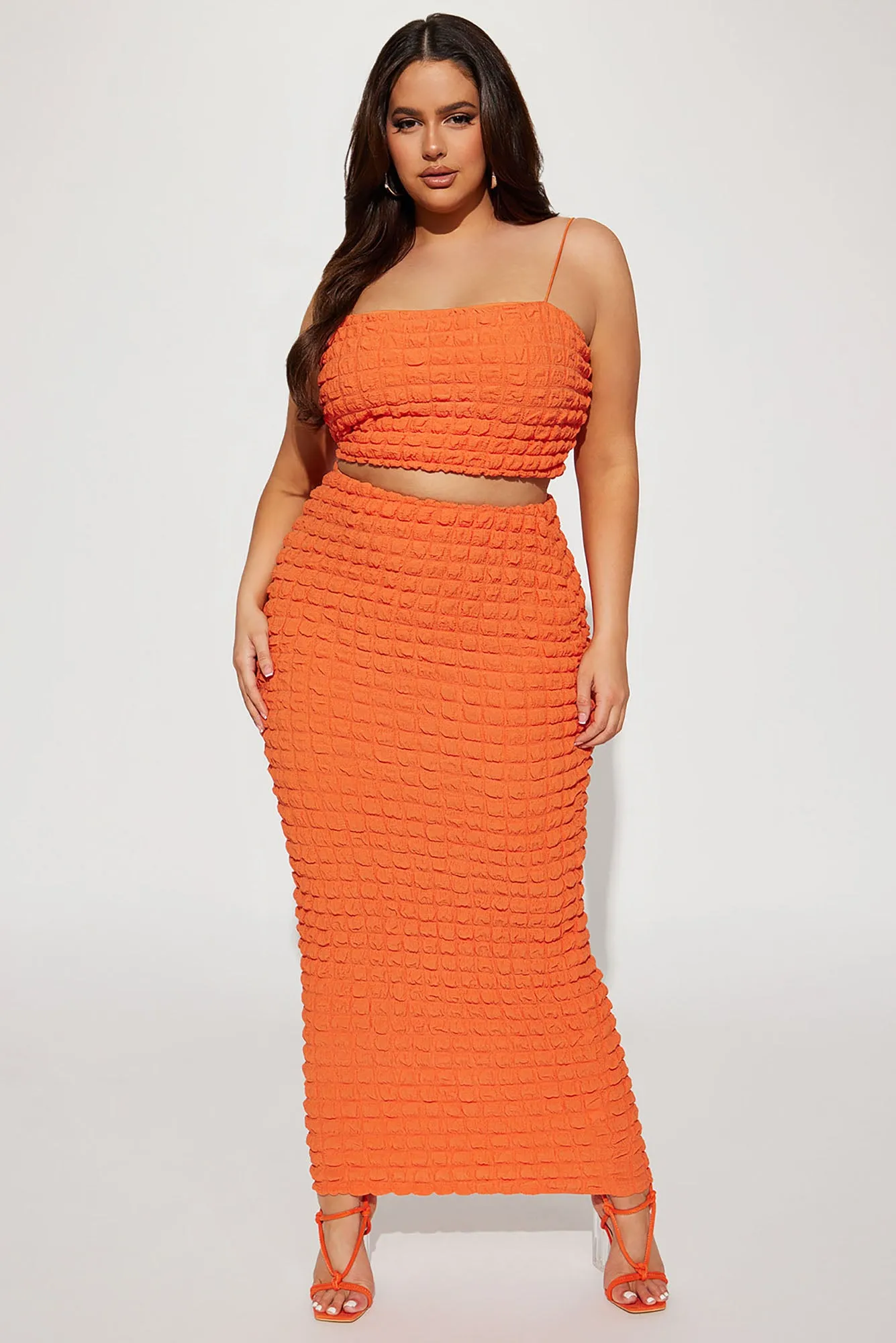 Always Bold Bubble Skirt Set - Orange