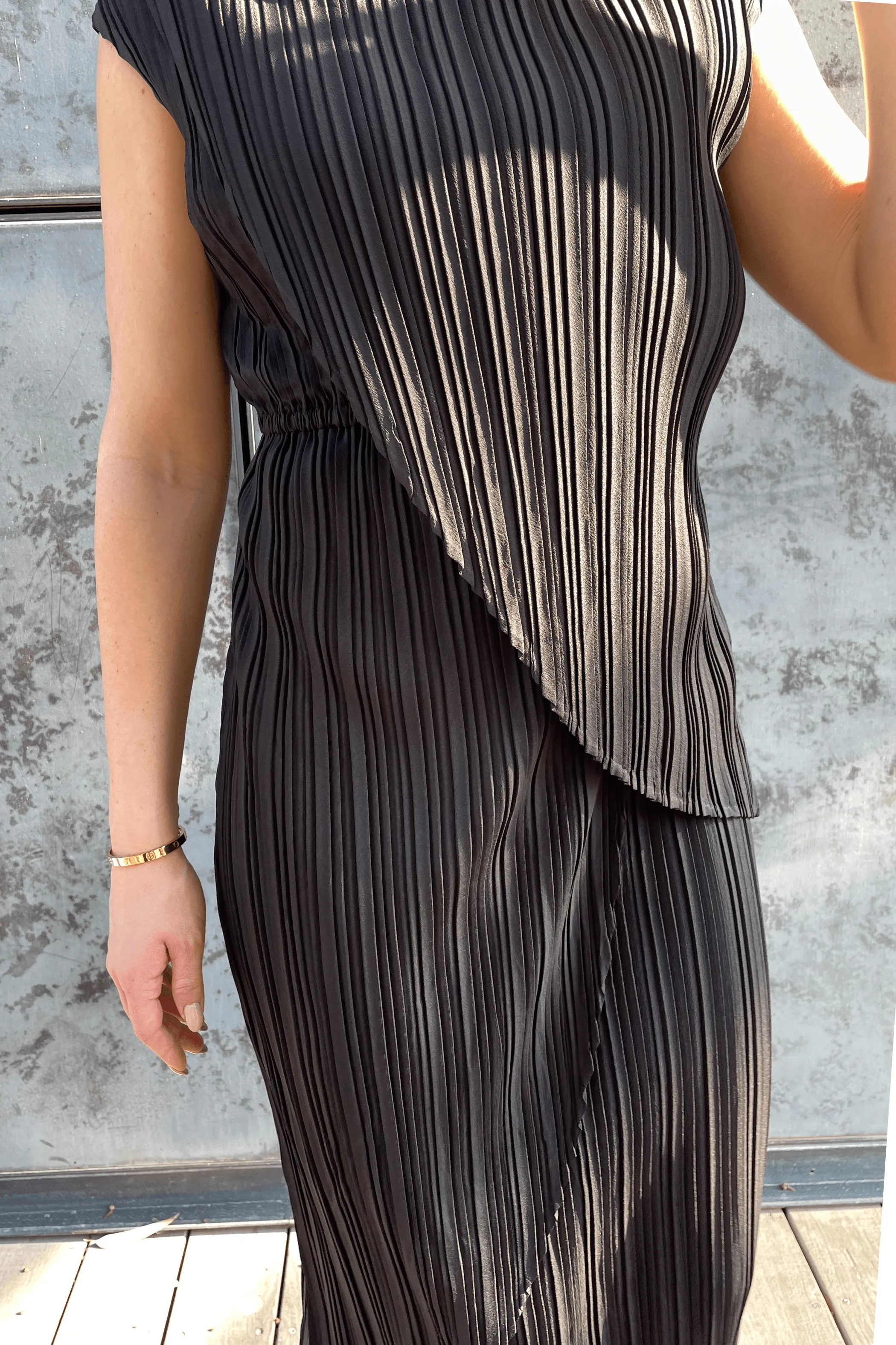 Amory Pleated Wrap Dress