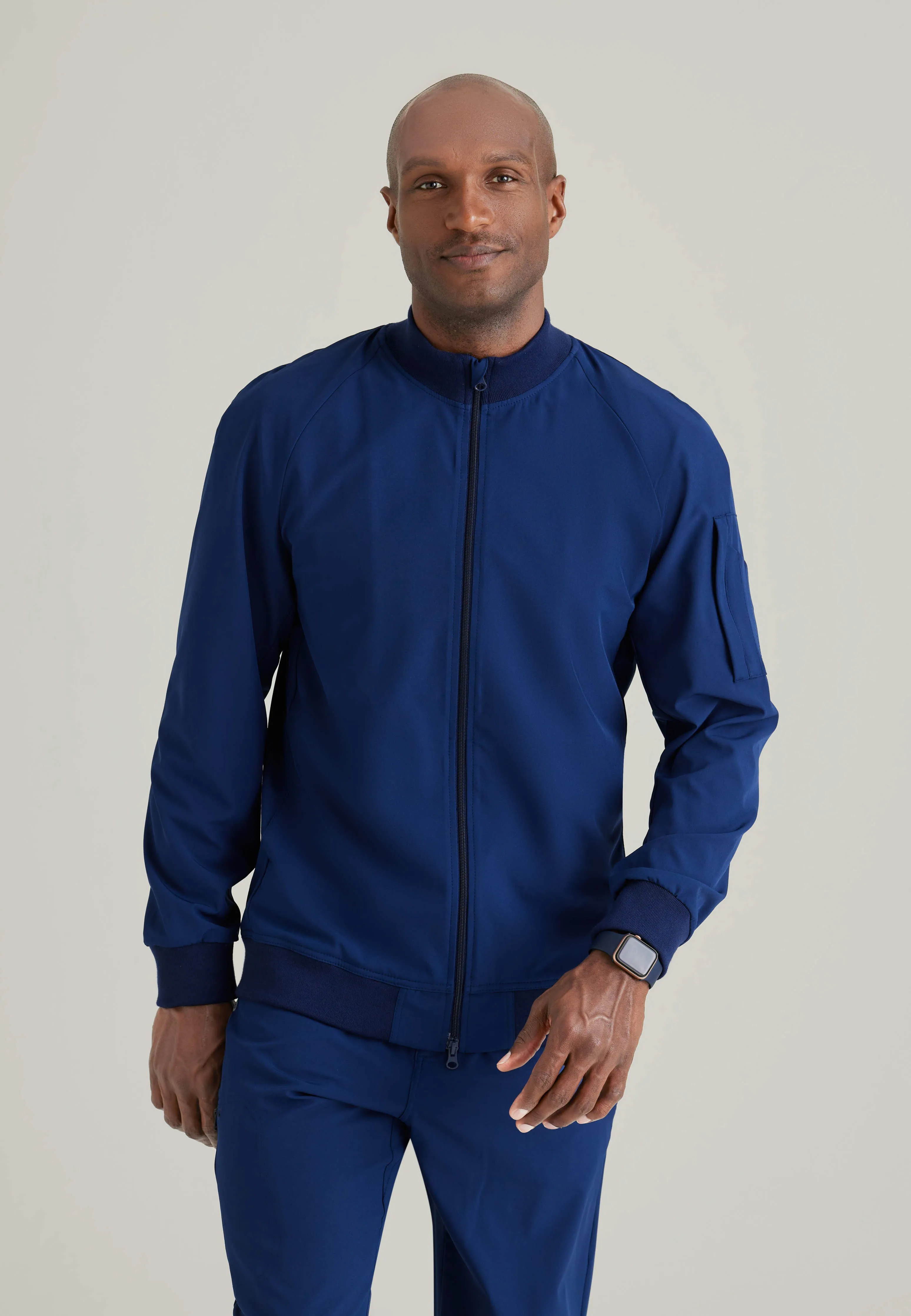 Amplify 3-Pocket Stand-Up Collar Warmup Scrub Jacket