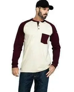 ARIAT - FR Baseball Henley, Sand/Malbec