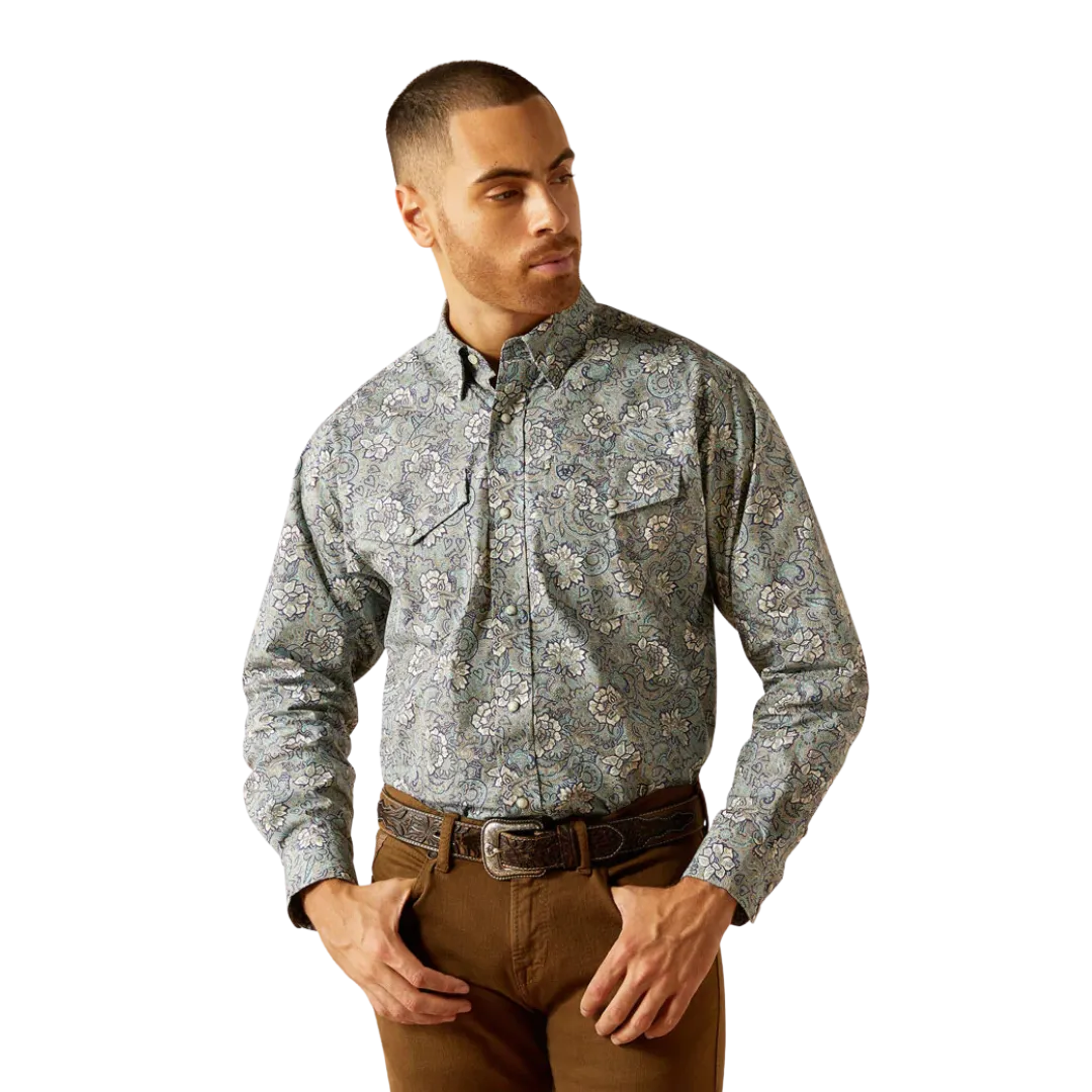 Ariat Men's Rocky Classic Fit Snap Khaki Shirt