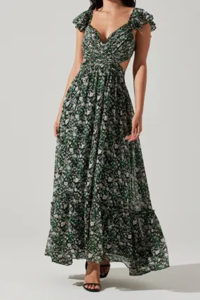 ASTR THE LABEL - PRIMROSE FLORAL STRAPPY BACK MAXI DRESS