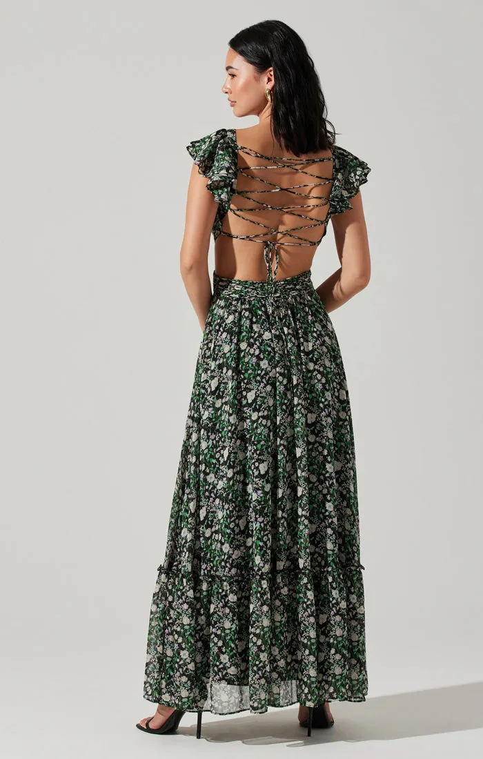 ASTR THE LABEL - PRIMROSE FLORAL STRAPPY BACK MAXI DRESS