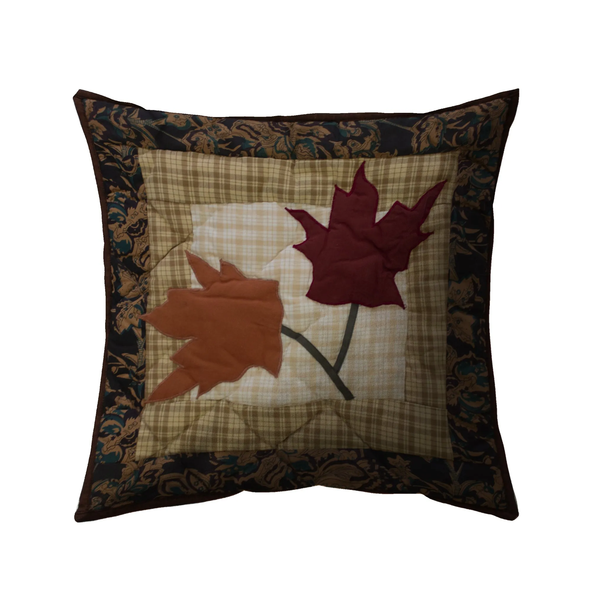 Autumn Bliss Quilt, Hand cut and Appliqued cotton fabric motifs.