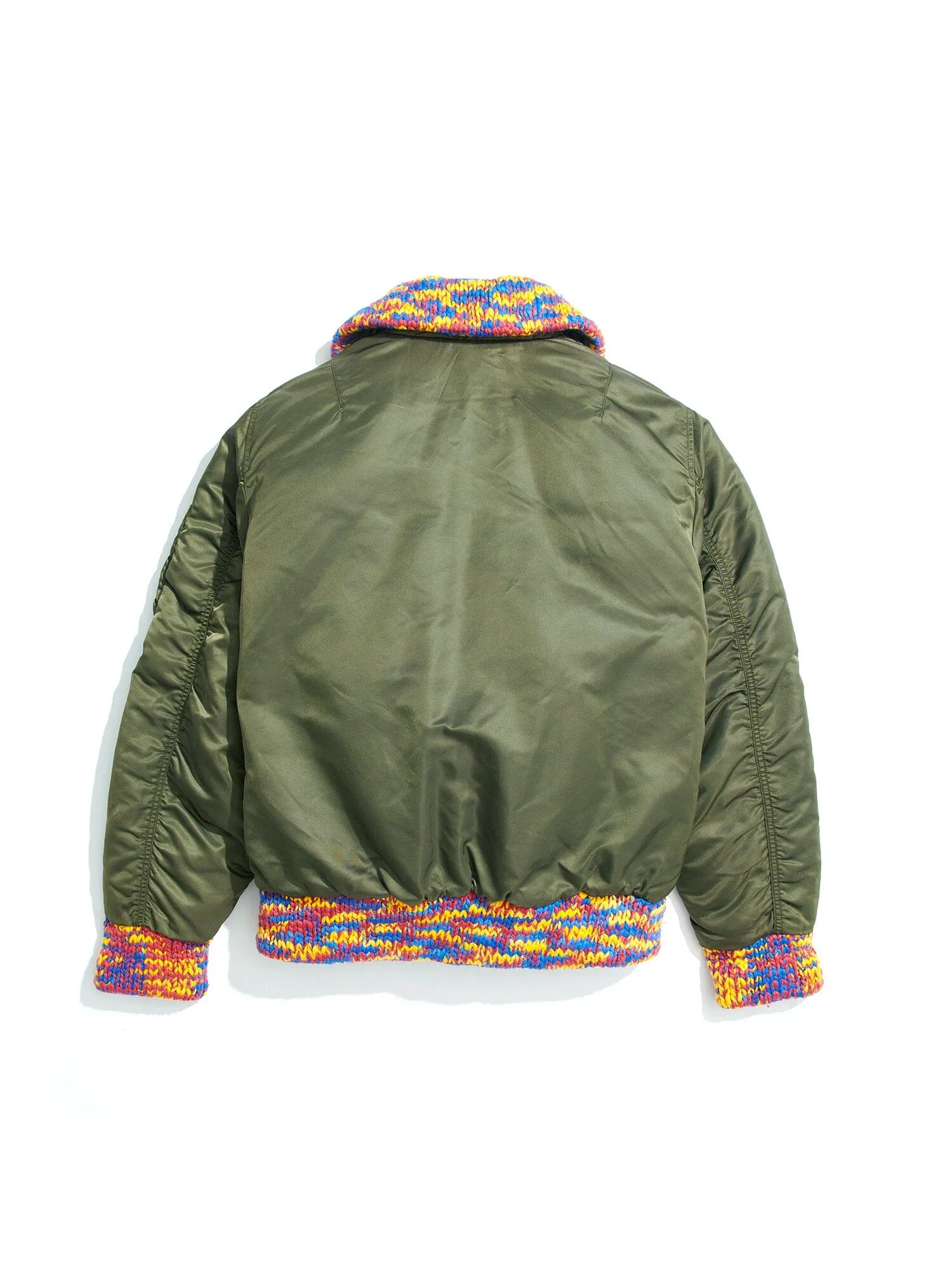 AWAKE X ALPHA MA-1 KNIT TRIMMED WASHED BOMBER JACKET