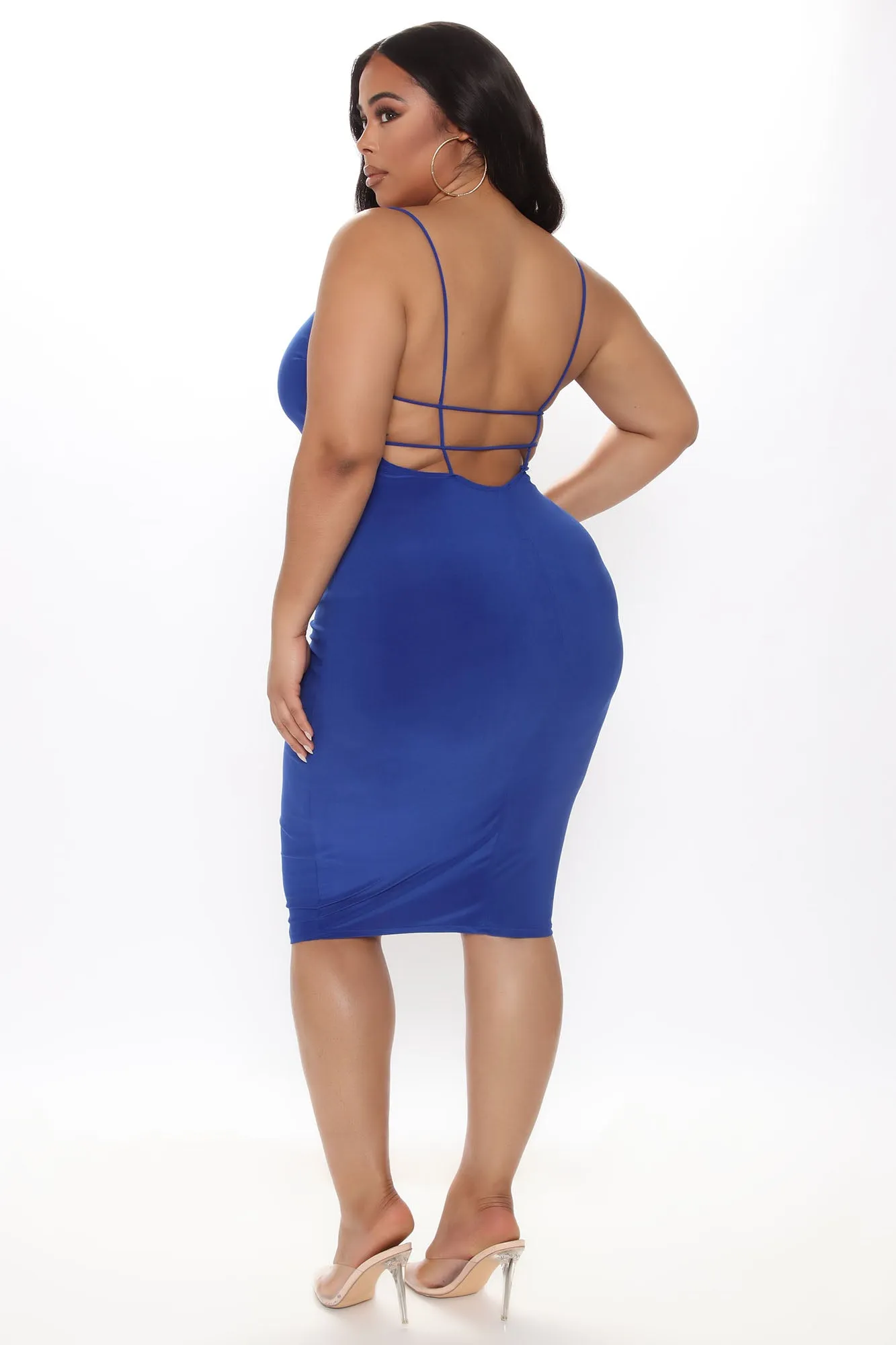 Back To Backless Midi Dress - Royal