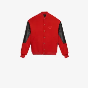 BALENCIAGA Red College Bomber Jacket