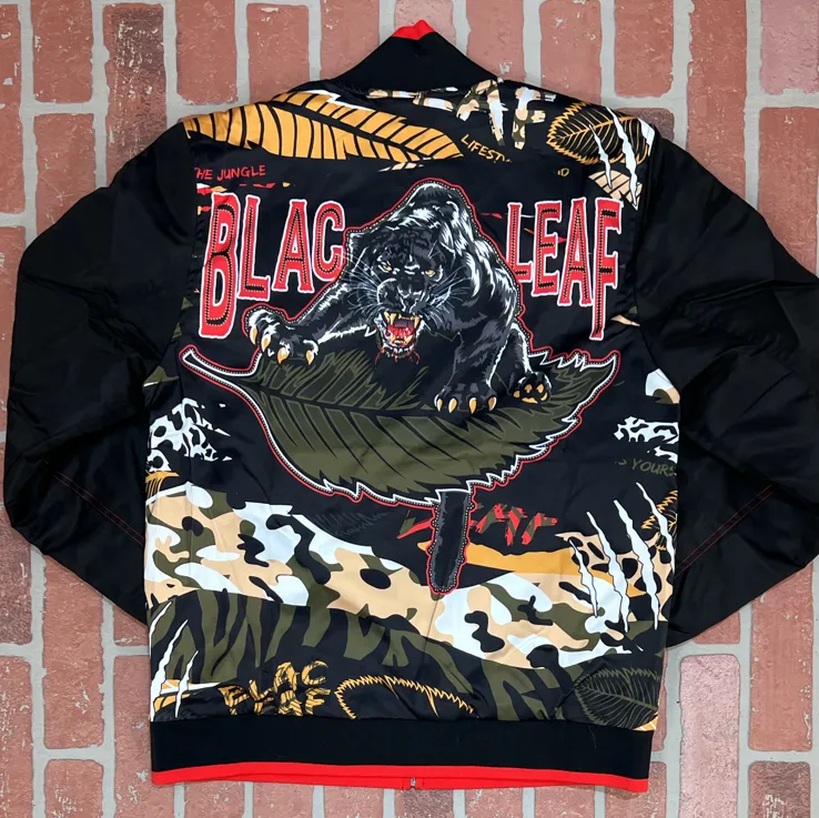 Blac Leaf - Satin Panther AOP Bomber Jacket