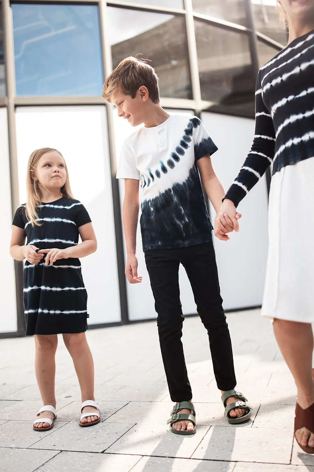 Black and White Tie Dye Henley