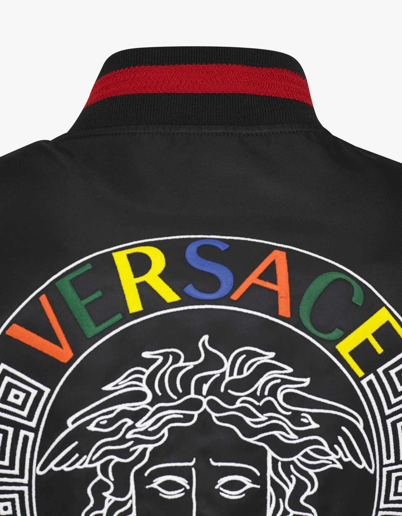 Black Embroidered Medusa Bomber Jacket