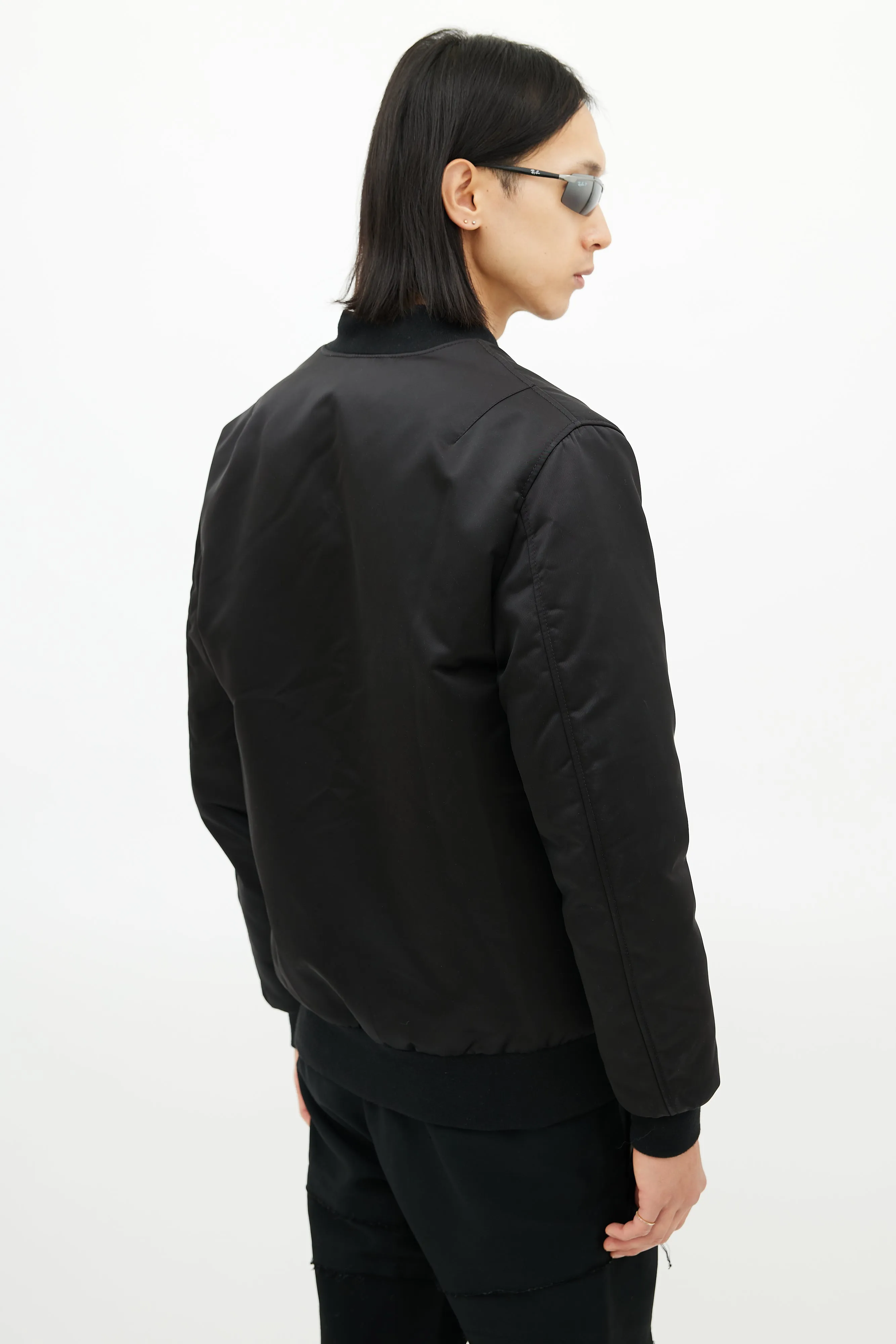 Black Nylon Selo Bomber Jacket