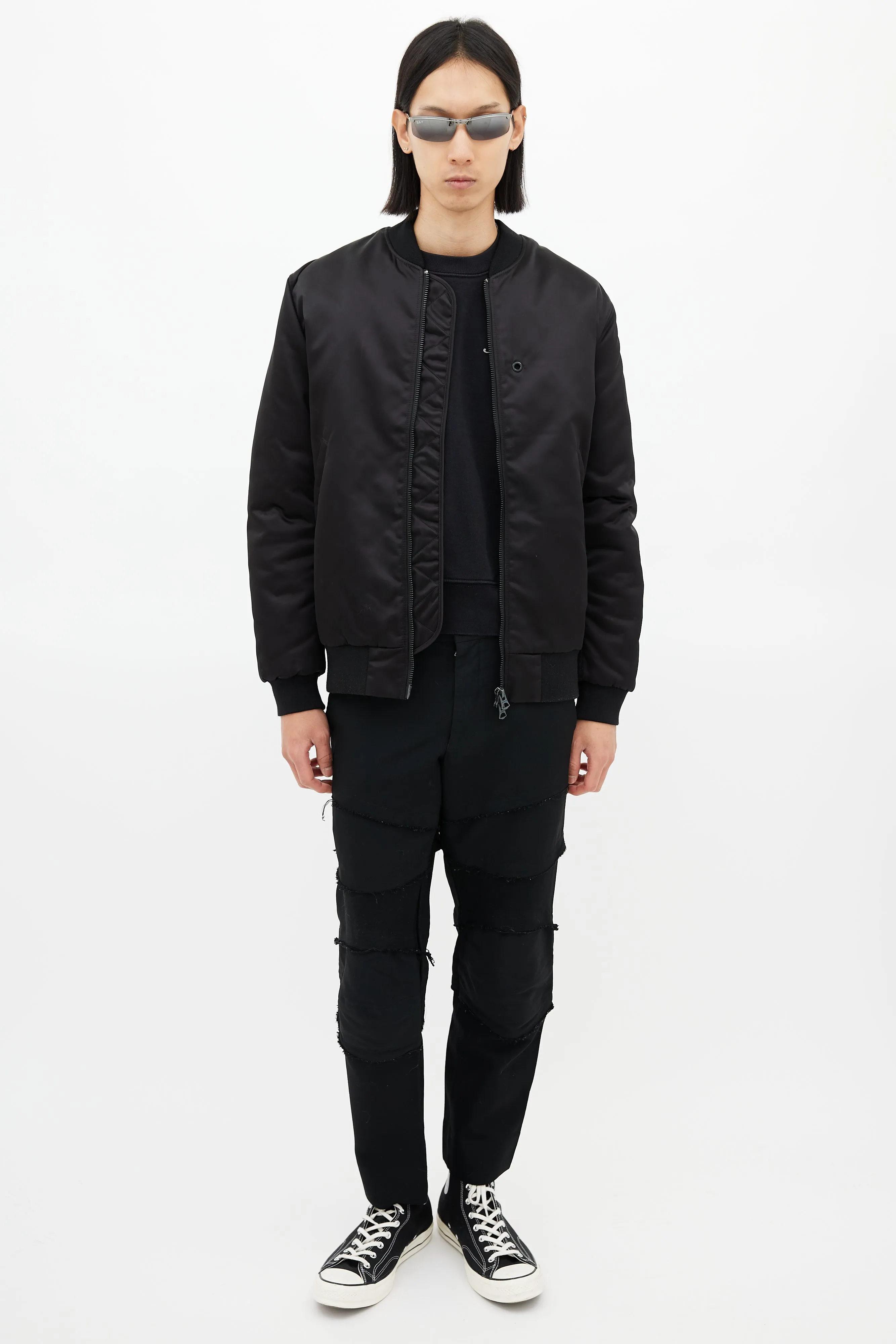 Black Nylon Selo Bomber Jacket