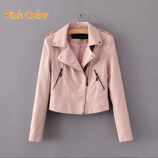 Brand Motorcycle PU Leather Jacket Women Winter And Autumn New Fashion Coat 4 Color Zipper Outerwear jacket New 2017 Coat HOT