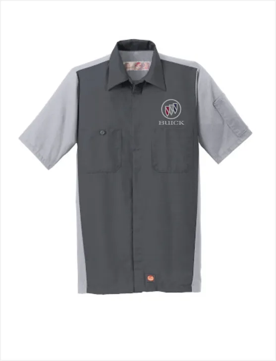 Buick Shield Red Kap Short Sleeve Two-Tone Mechanic Shirt