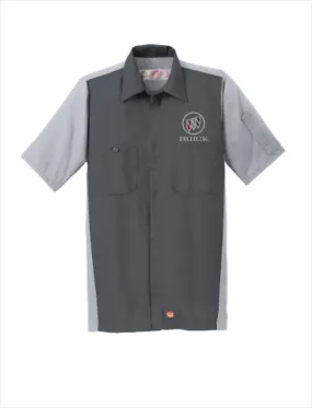 Buick Shield Red Kap Short Sleeve Two-Tone Mechanic Shirt