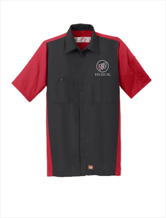 Buick Shield Red Kap Short Sleeve Two-Tone Mechanic Shirt