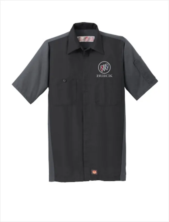 Buick Shield Red Kap Short Sleeve Two-Tone Mechanic Shirt