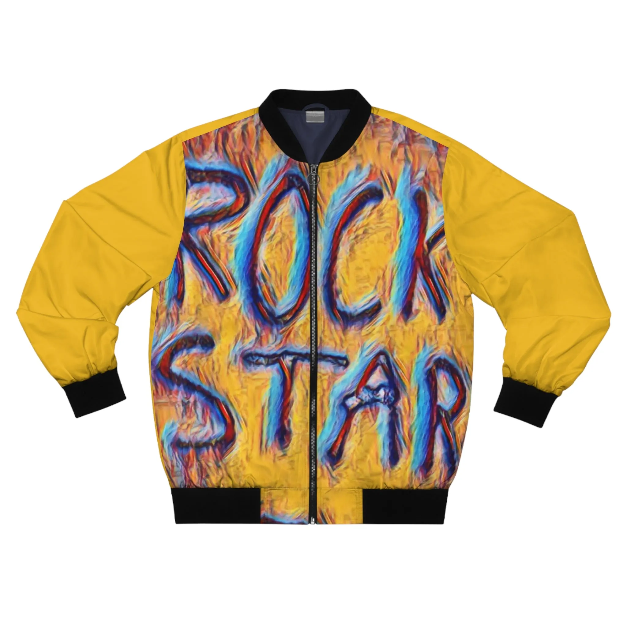 California Rock Star Graffiti Bomber Jacket (Yellow)