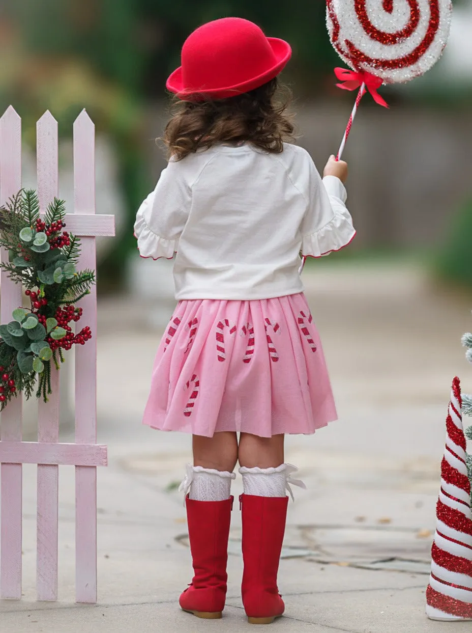 Candy Cane Crew Christmas Tutu Skirt Set