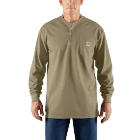 CARHARTT-Flame Resistant Force Loose Fit Midweight Long-Sleeve Pocket Henley T-Shirt