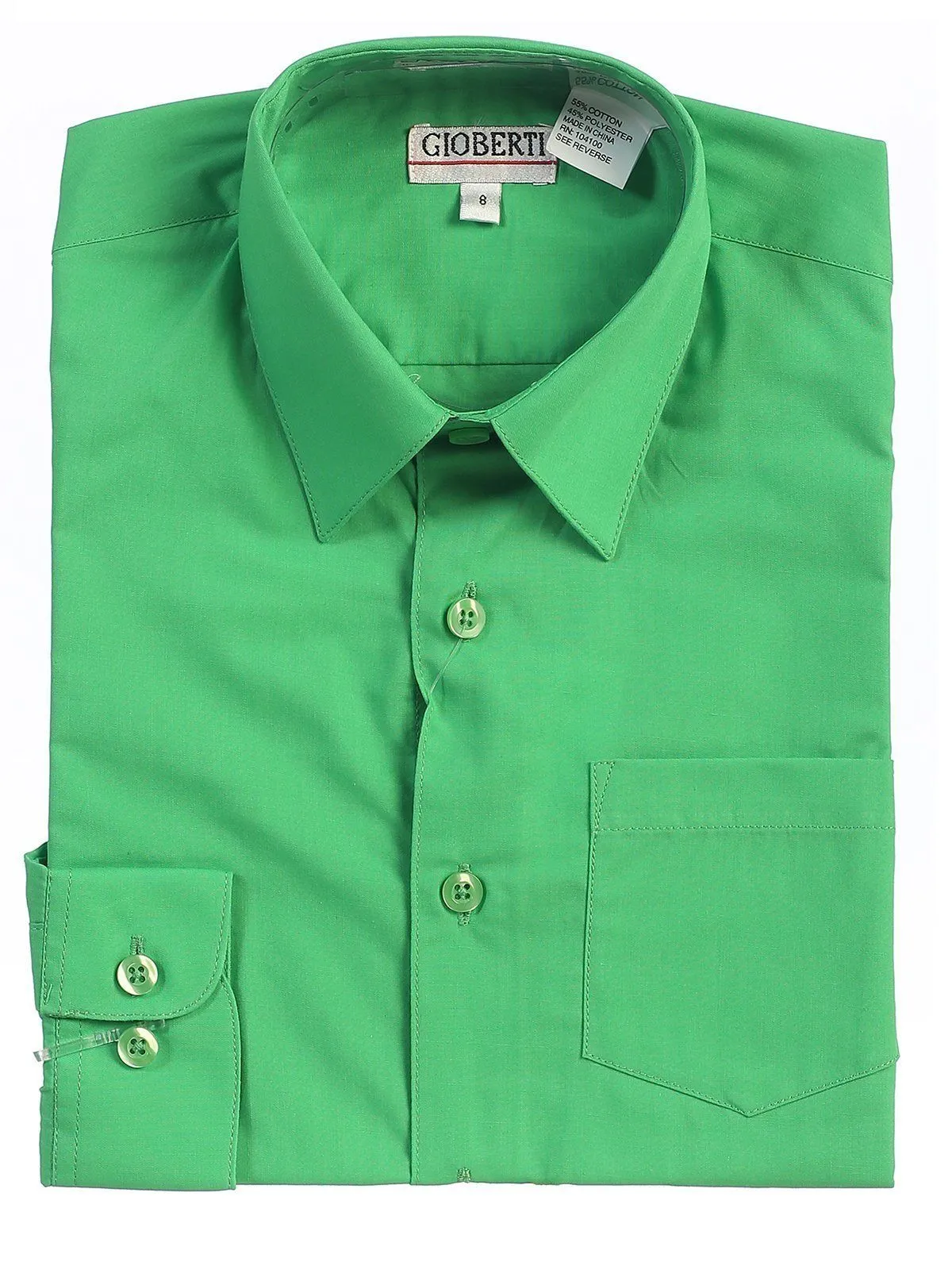 Classic Green Boys Dress Shirt