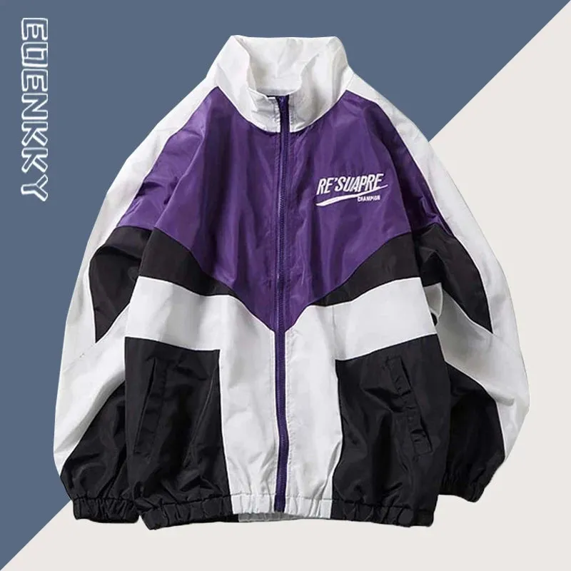 College Varsity Jacket Women Men Spring Letter Embroidery Bomber Windbreaker Casual Street Loose Patchwork Zipper Coat Couple