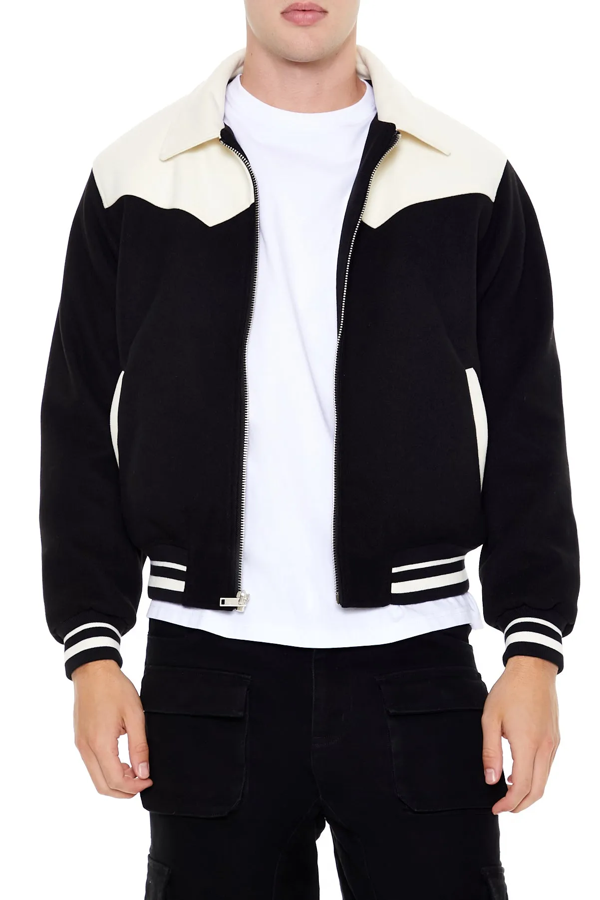 Colorblock Zip-Up Bomber Jacket