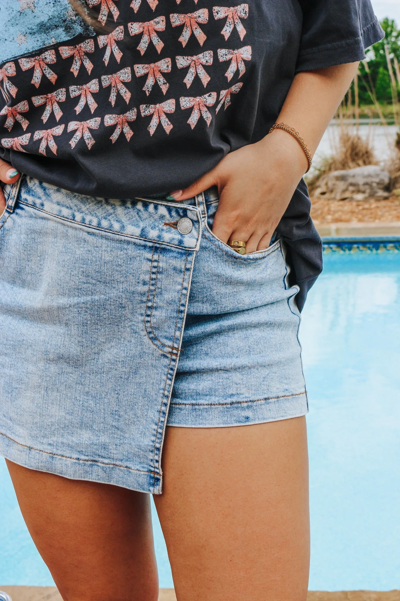 Comforting Times Denim Skort