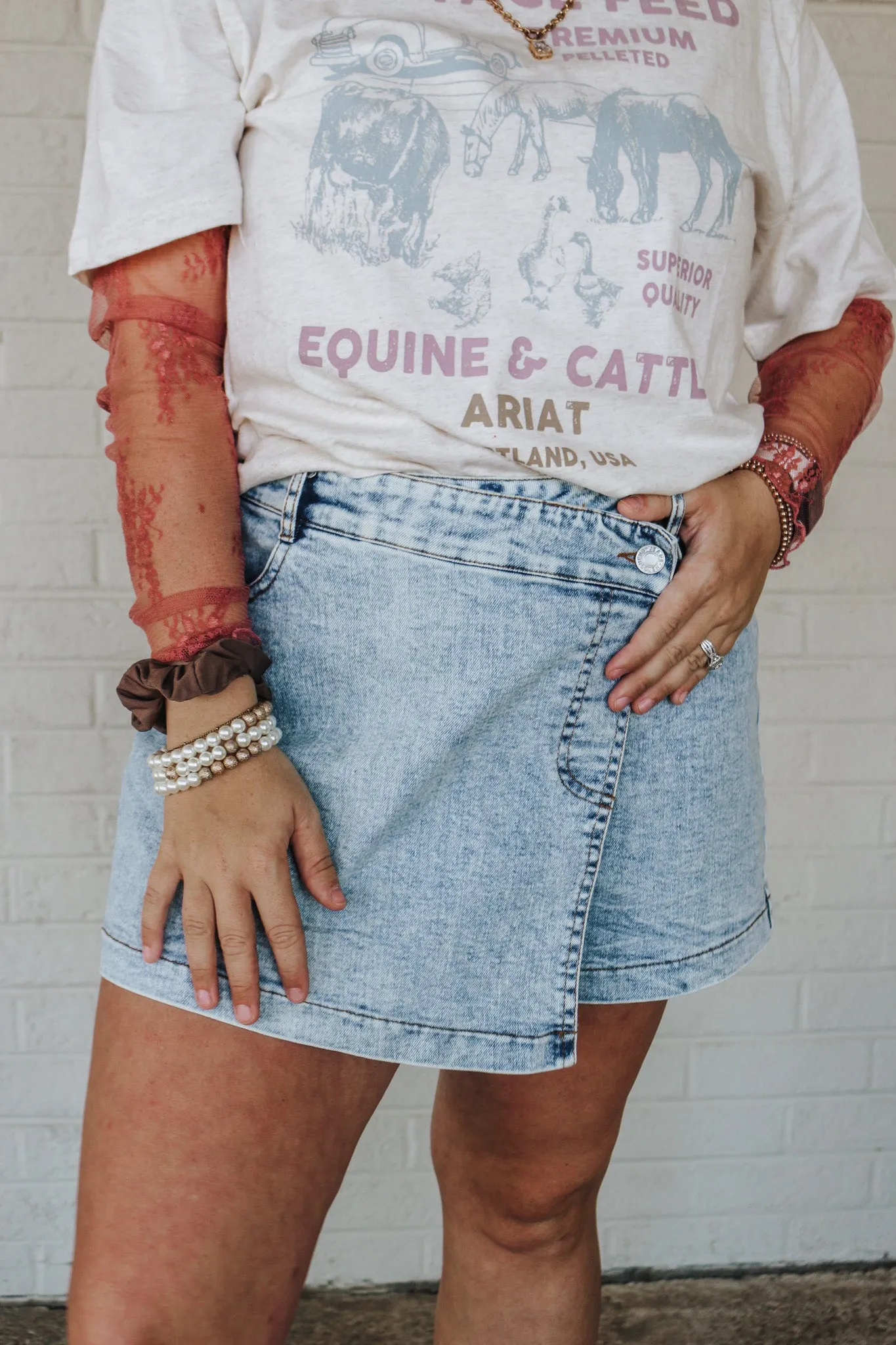 Comforting Times Denim Skort