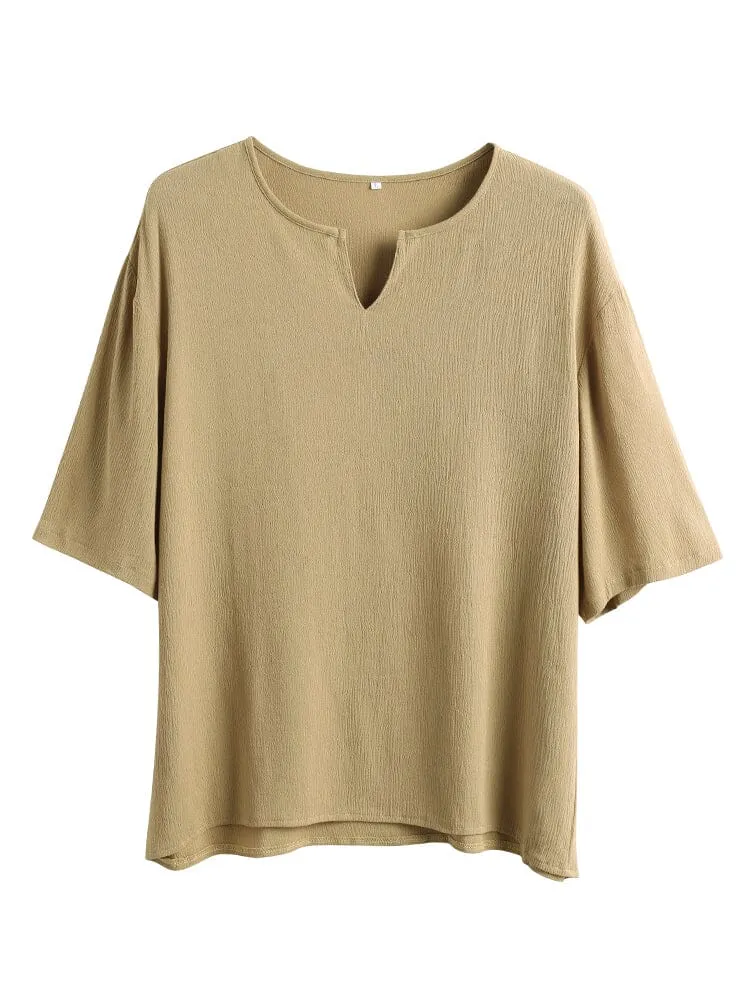 Cotton Solid Color Cozy Shirt