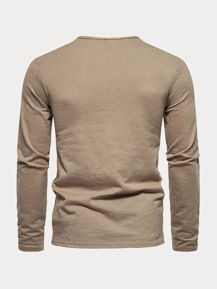 Cozy 100% Cotton Henley Shirt