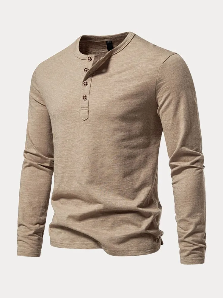 Cozy 100% Cotton Henley Shirt