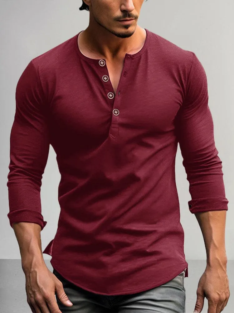 Cozy 100% Cotton Henley Shirt