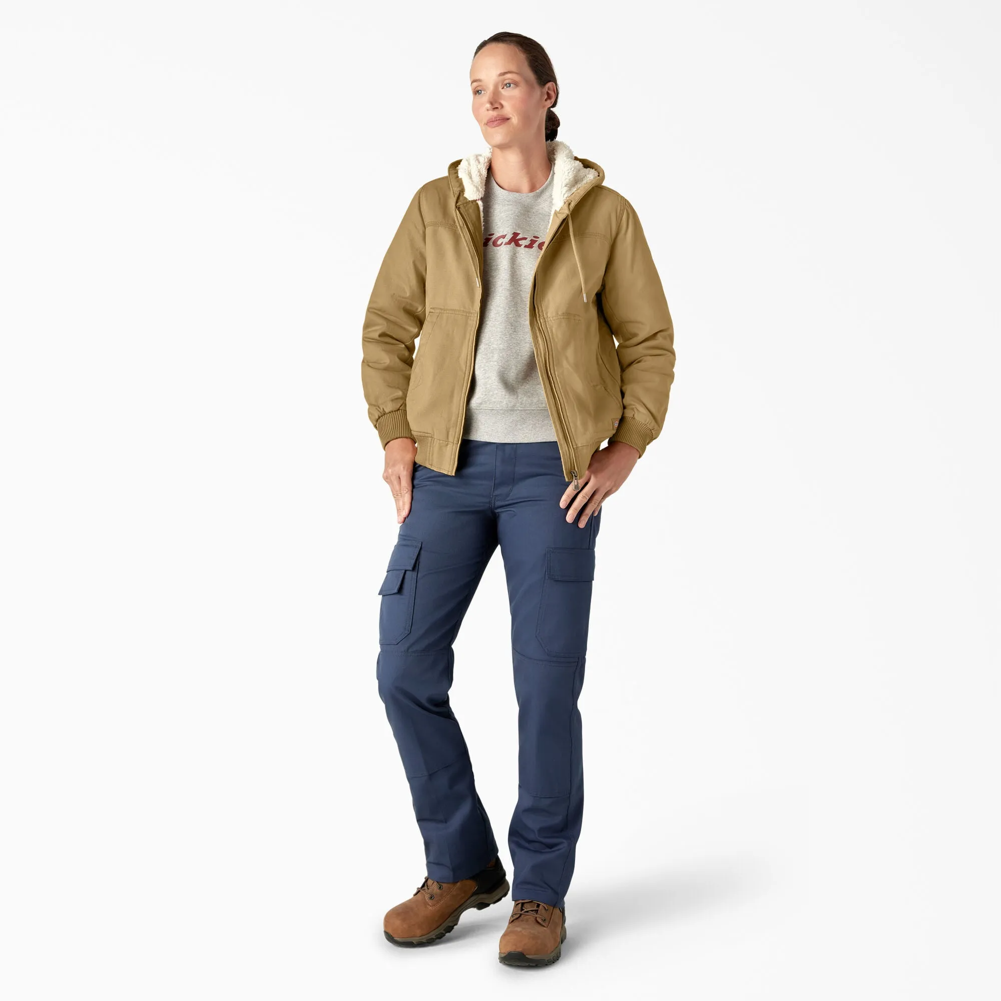 Dickies Womens Sherpa Duck Bomber - Rinsed Nubuck