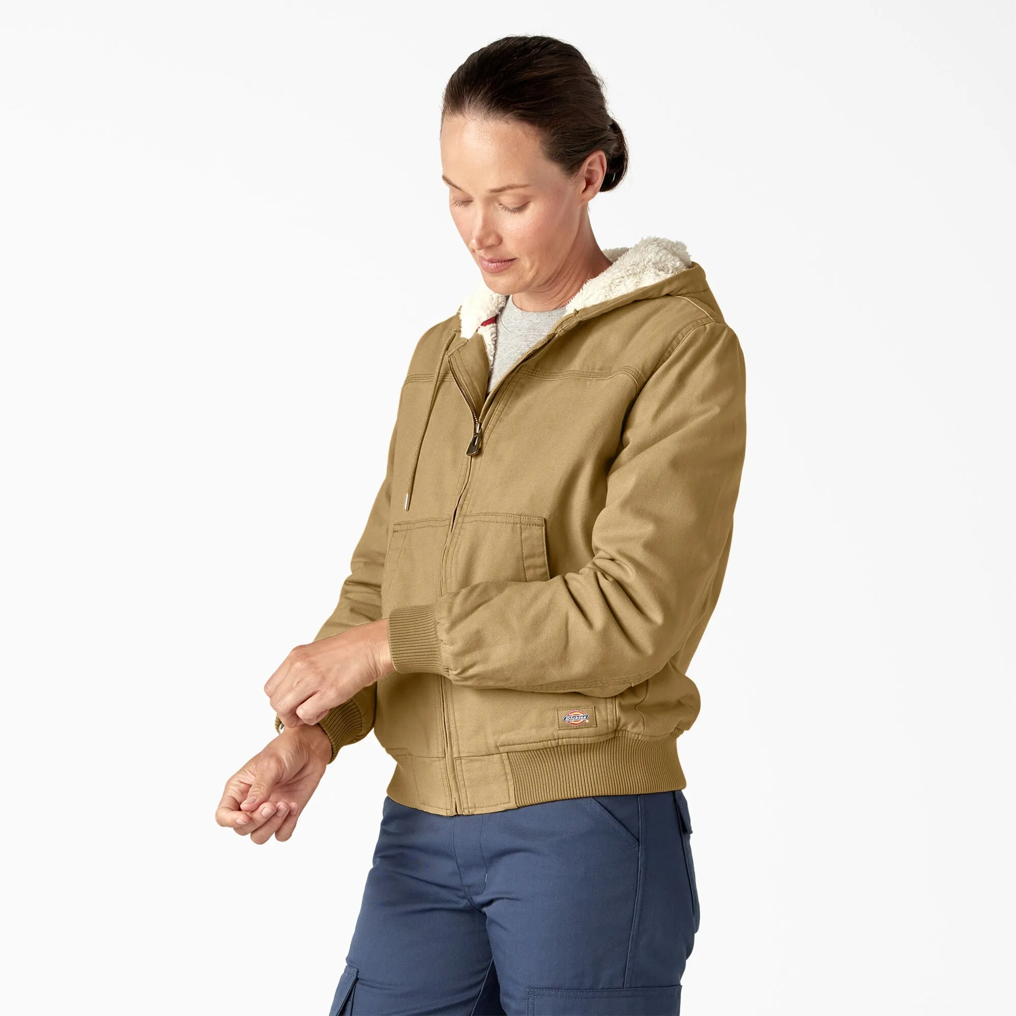 Dickies Womens Sherpa Duck Bomber - Rinsed Nubuck