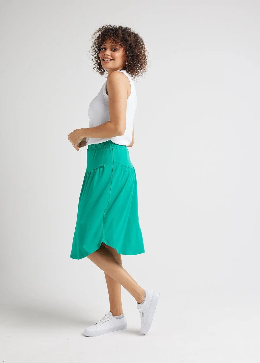 Dionne Bamboo Midi Skirt - Emerald Green