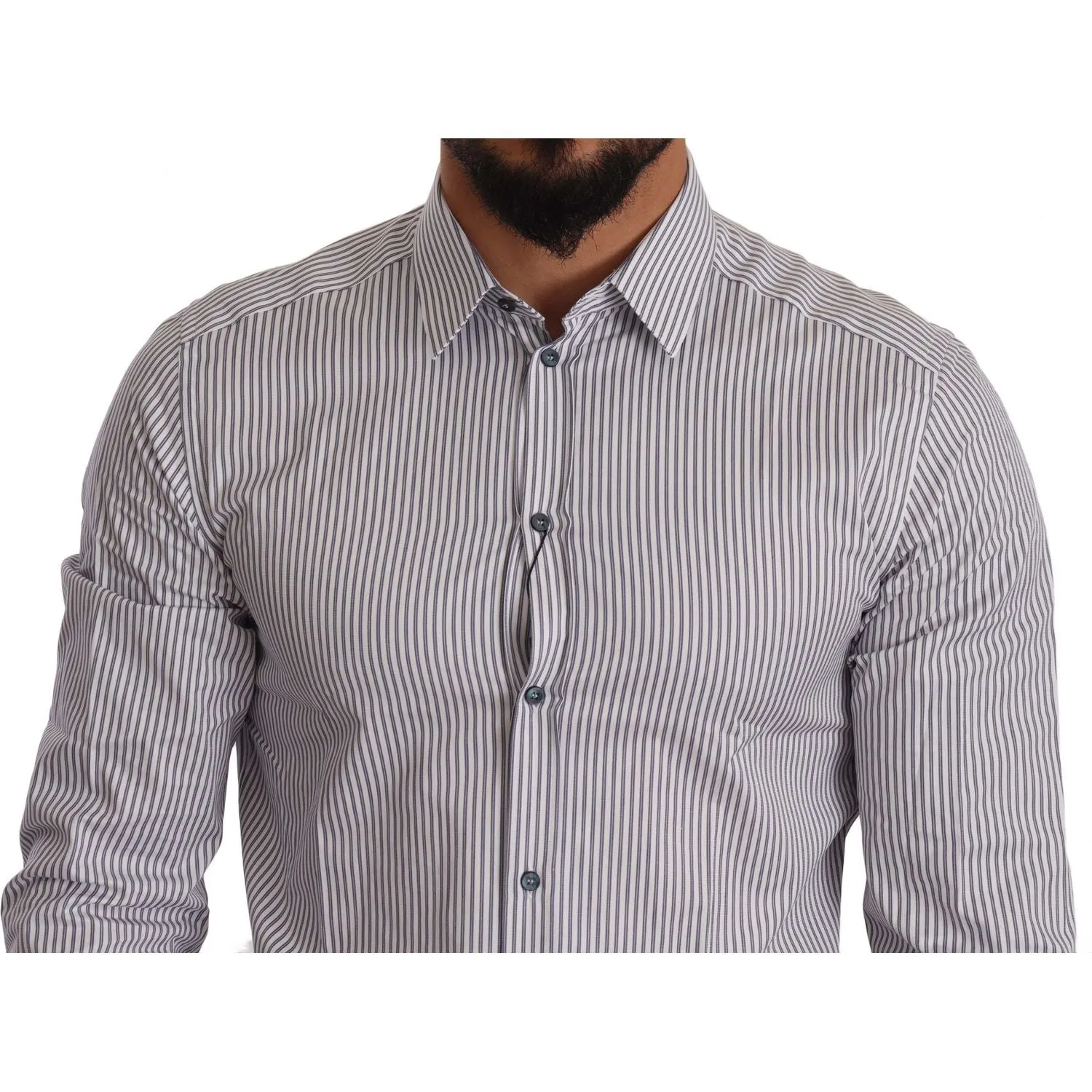 Dolce & Gabbana Elegant Slim Fit Striped Cotton Shirt